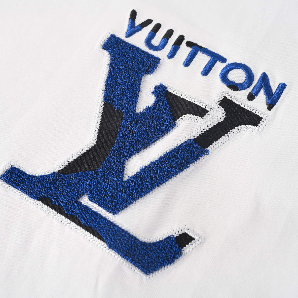 Louis Vuitton Mottled Long Sleeve T-Shirt with Terry Floral Chest Embroidery | Designer Casual Streetwear