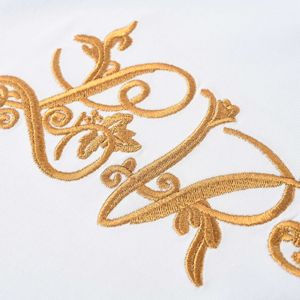 Louis Vuitton White Gold Floral Embroidered T-Shirt | Luxury Statement Tee