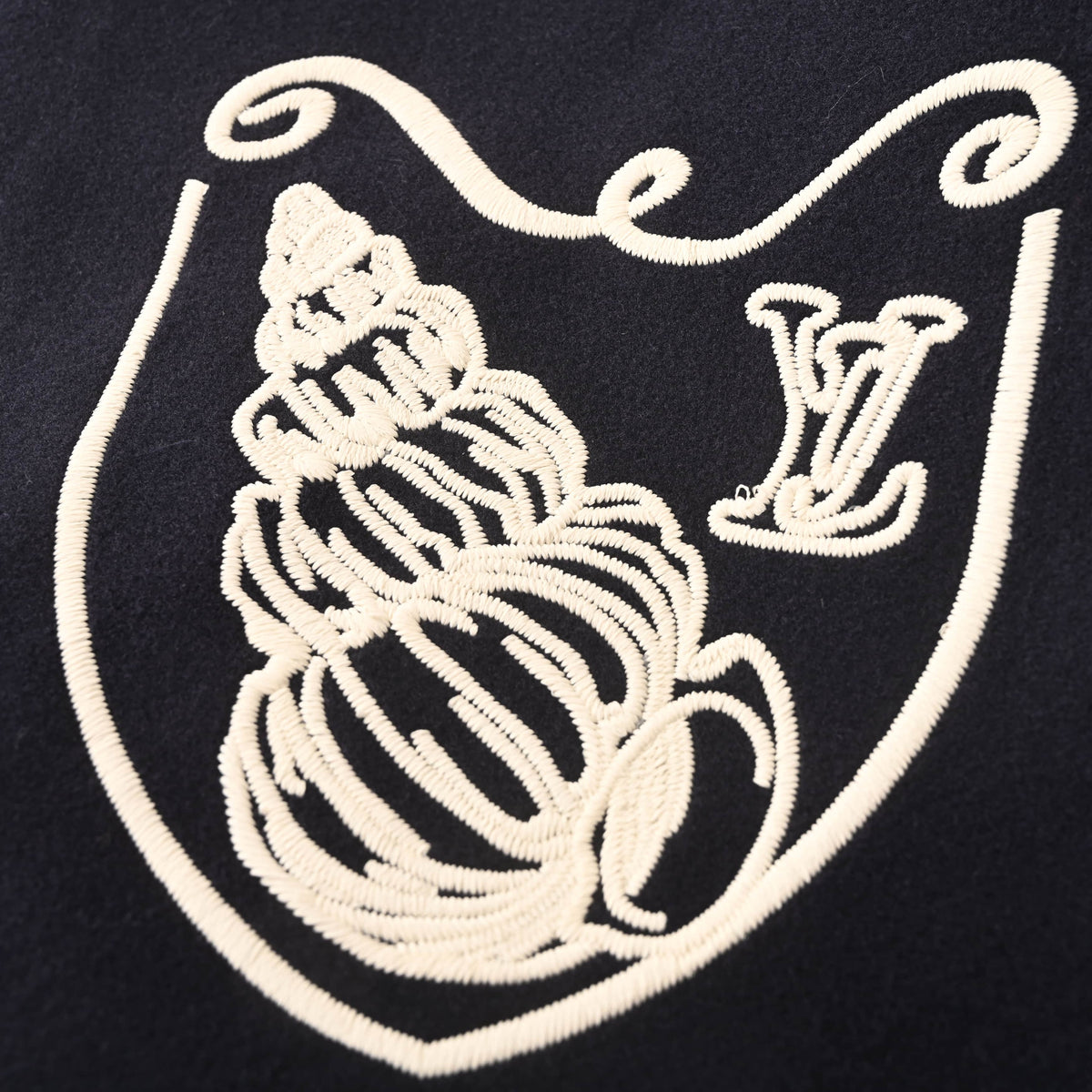 Louis Vuitton Conch Shell & Letter Embroidered Varsity Jacket | Nautical-Inspired Designer Outerwear & Luxury Streetwear