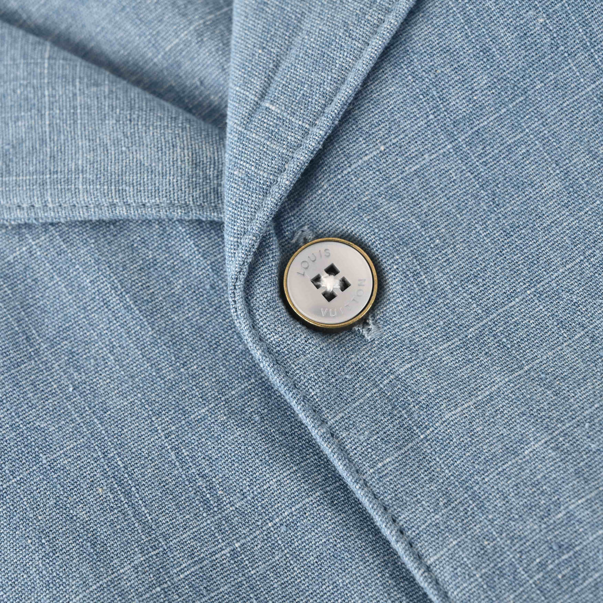 Louis Vuitton Embroidered Chambray Shirt | Designer Short-Sleeve Casual