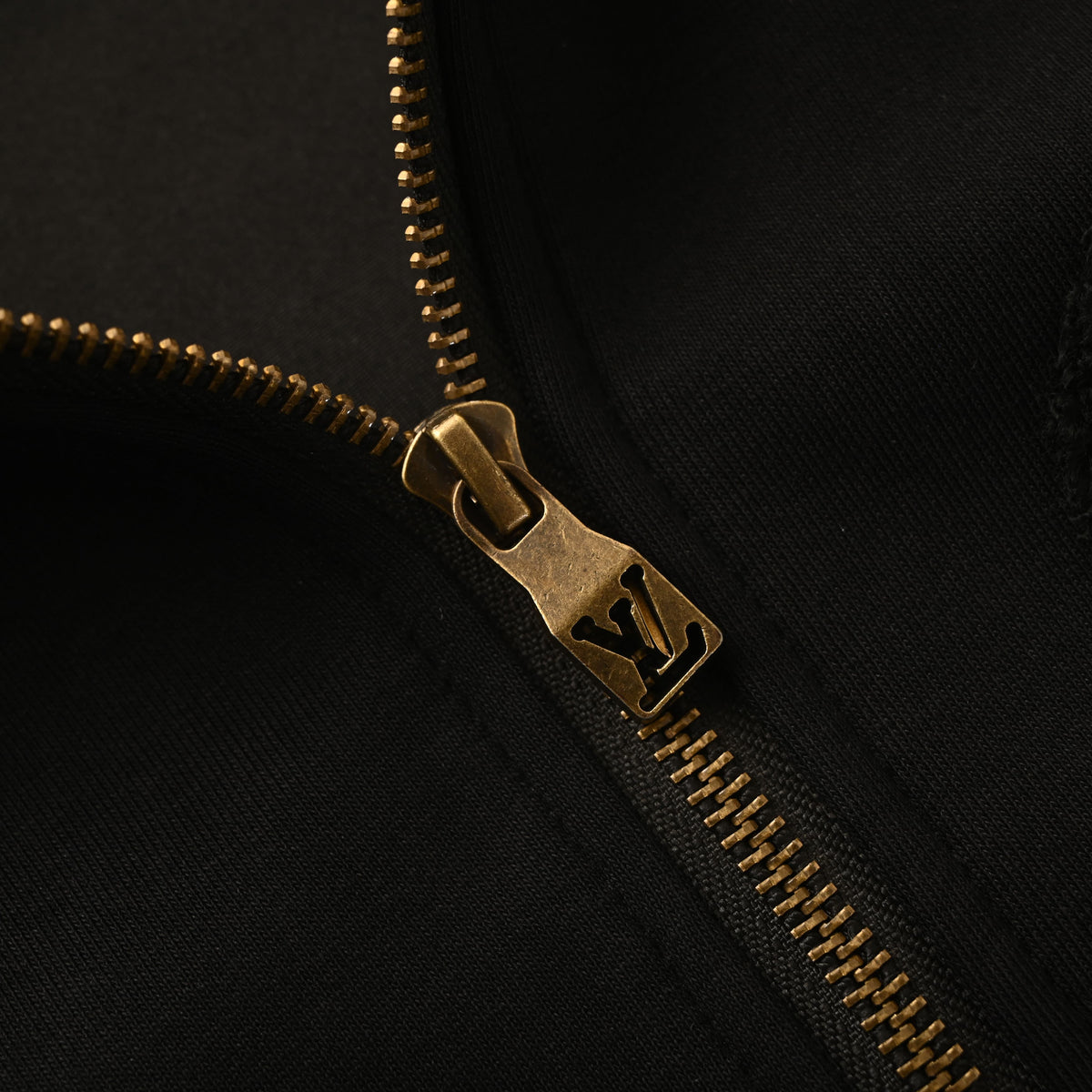 Louis Vuitton Black Tonal Monogram Embroidered Zip-Up Hoodie, Heavyweight Relaxed-Fit Hooded Jacket with Raised Terry Logo Streetwear Detailing