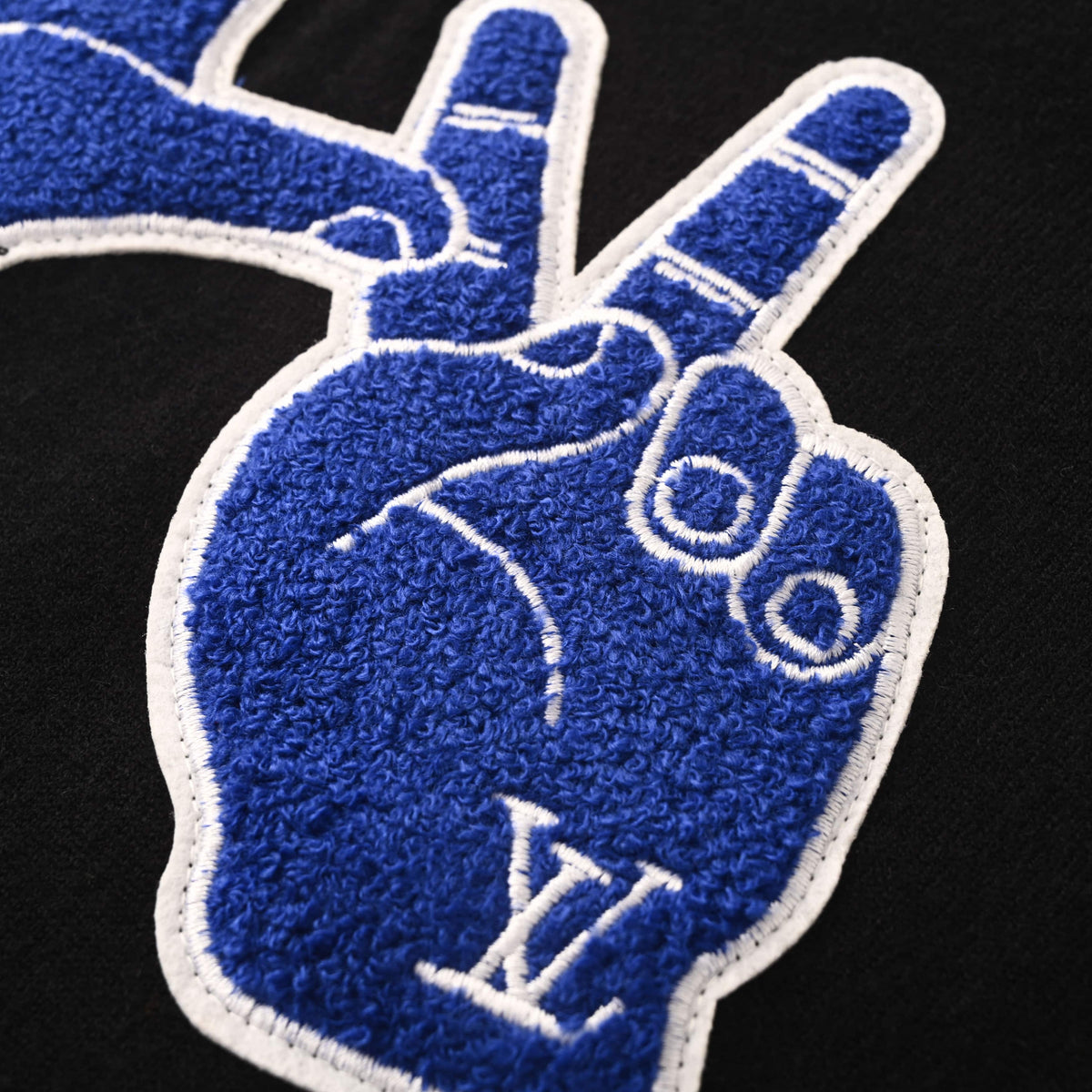 Louis Vuitton Blue Hand Gesture Knit Sweater - Statement Graphic Designer Knitwear for Casual Streetwear Outfits