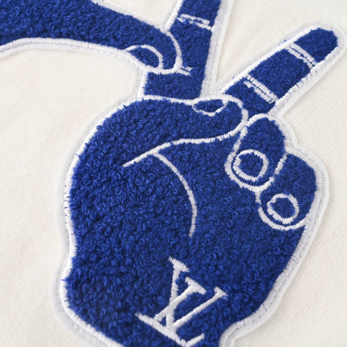 Louis Vuitton Hand Gesture Graphic Sweater - Blue Motif Knit Pullover for Contemporary Designer Streetwear