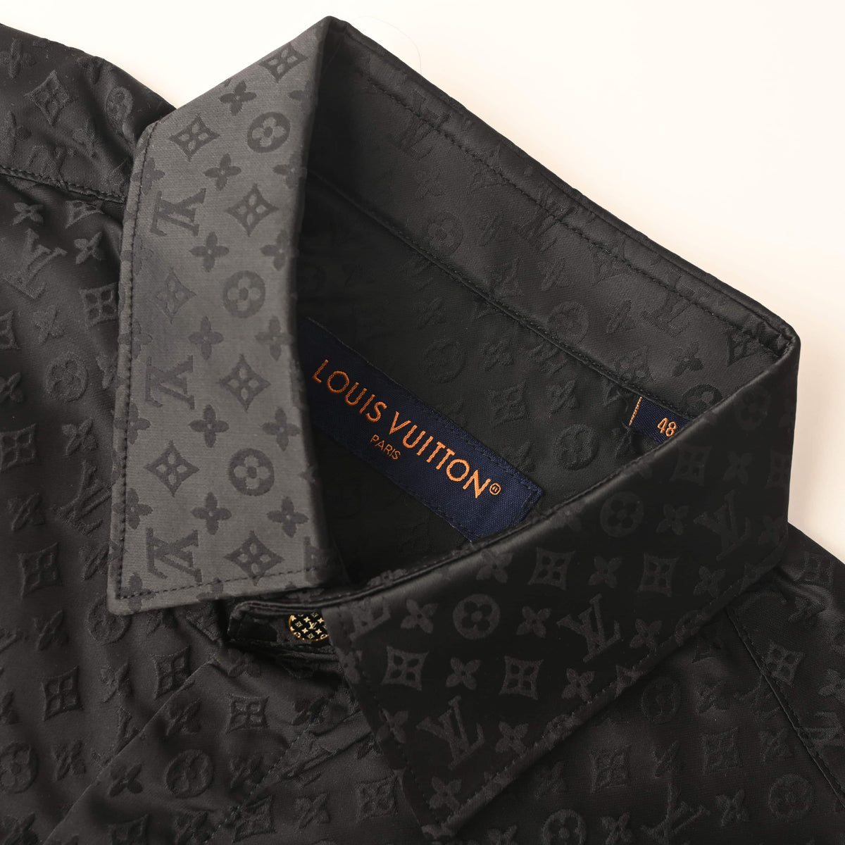 Louis Vuitton Subtle Jacquard Long-Sleeve Mulberry Silk Shirt | Designer Luxury Evening & Smart Casualwear