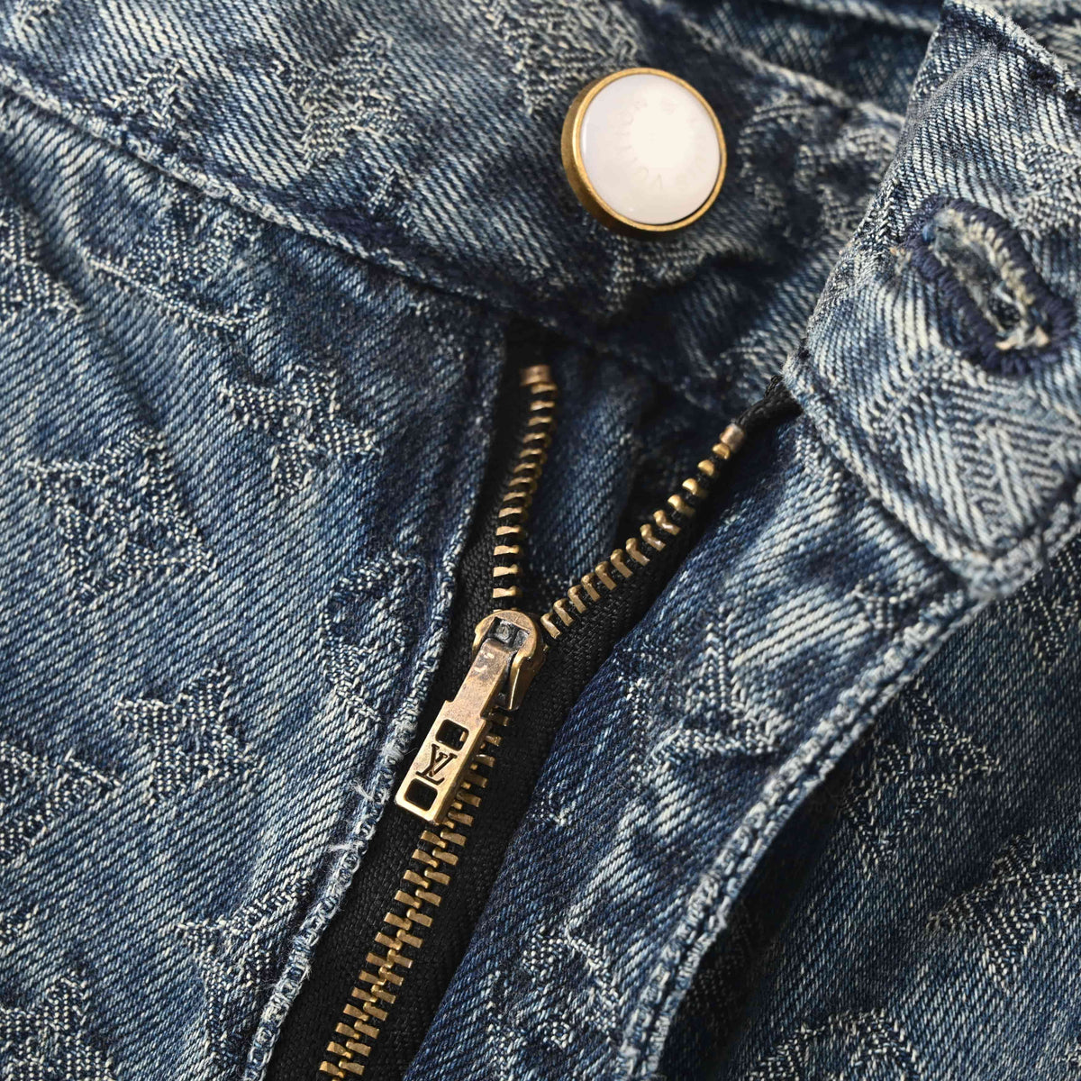 Louis Vuitton All-Over Monogram Jacquard Denim Shorts | Luxury Streetwear