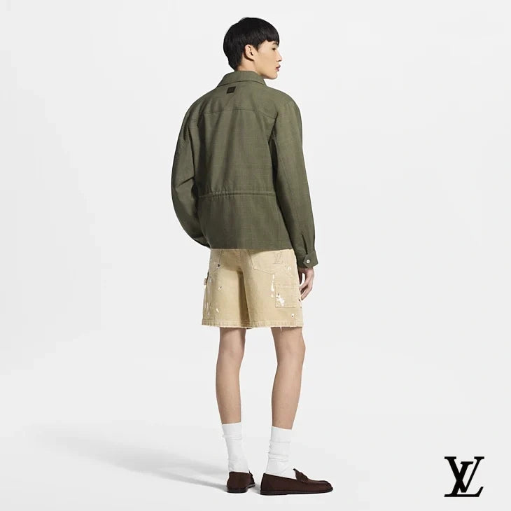 Louis Vuitton Beige Paint-Splatter Workwear Shorts