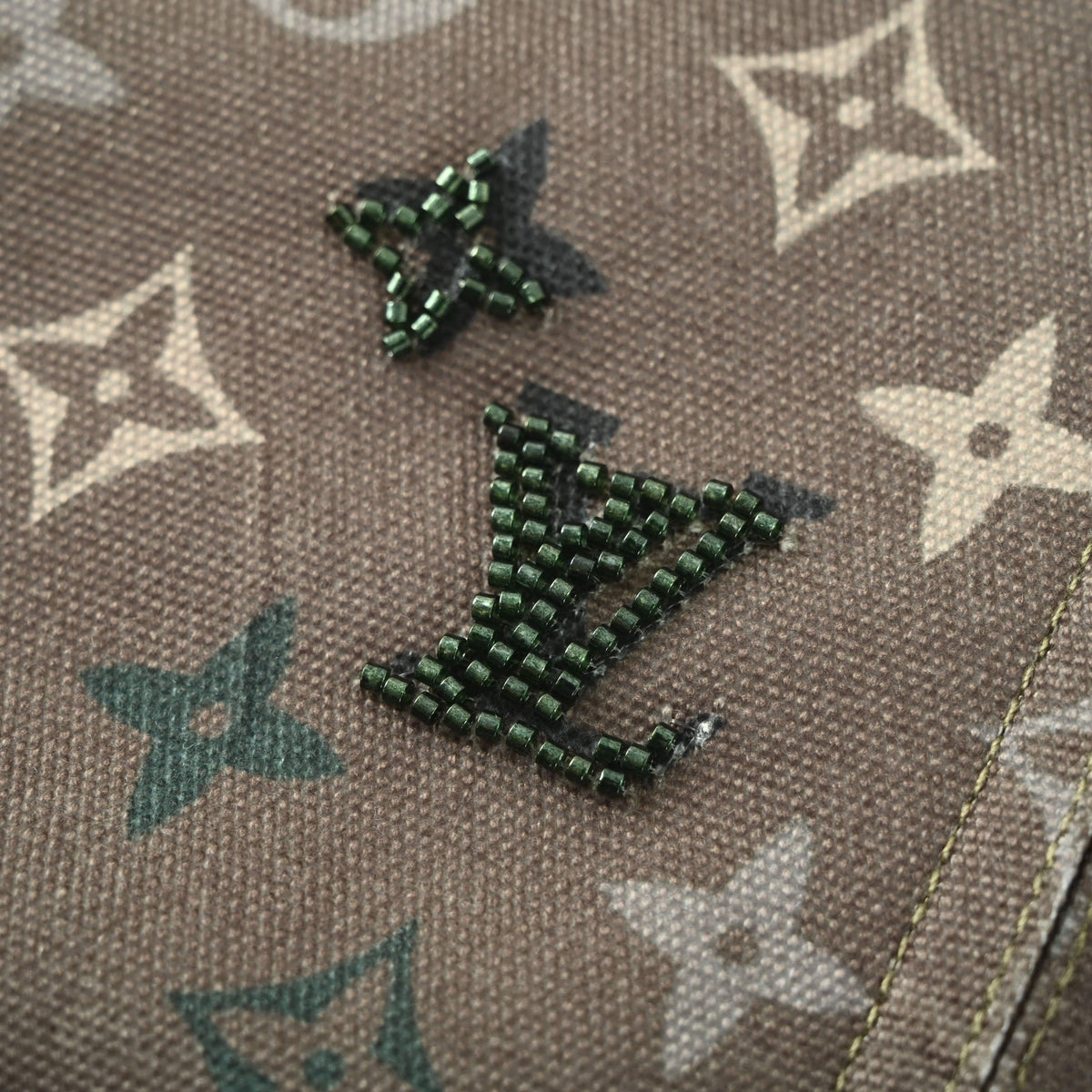 Louis Vuitton Beaded Monogram Hooded Denim Jacket | Luxury Streetwear