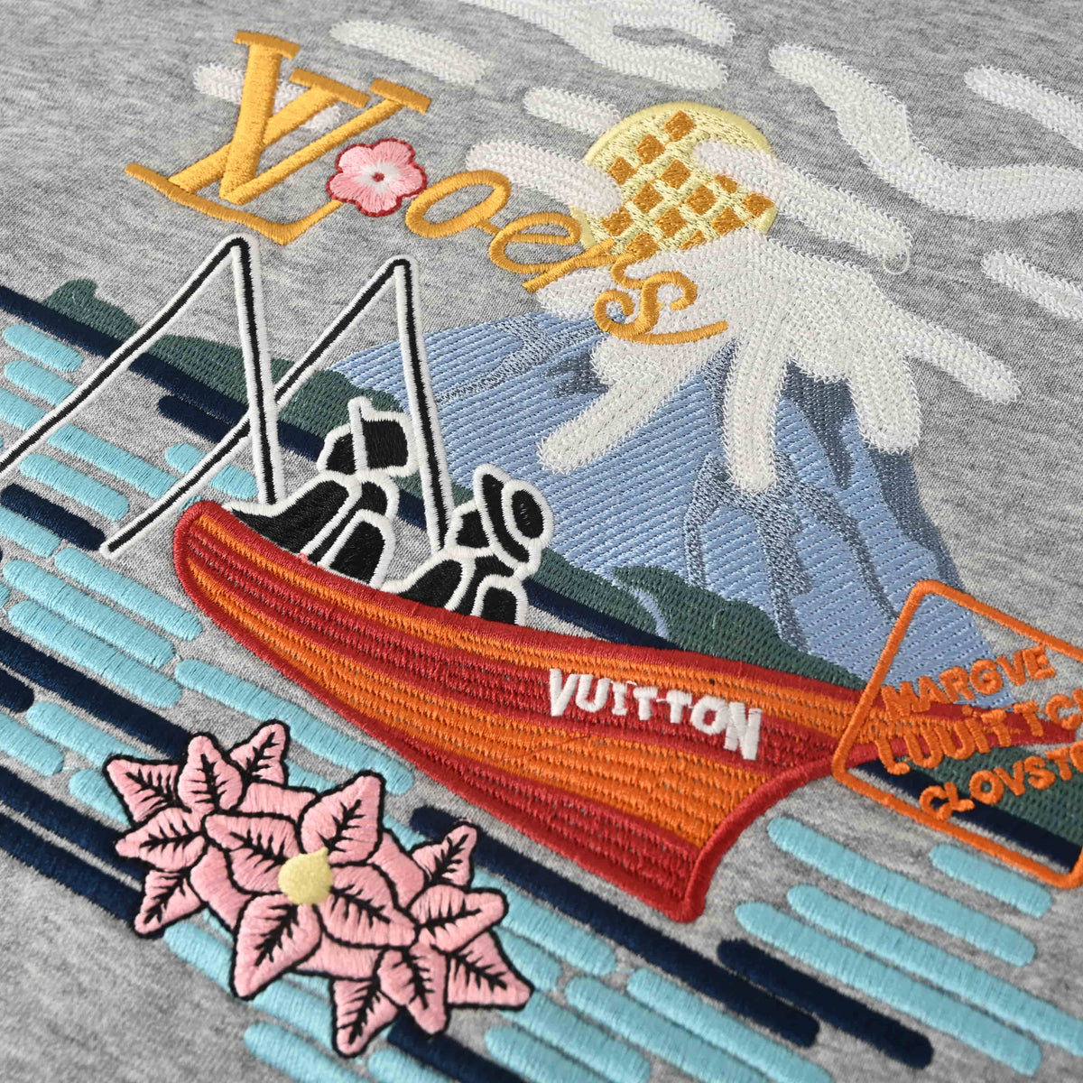 Louis Vuitton Mount Fuji & Boat Embroidered Crewneck Sweatshirt | Designer Casual Streetwear