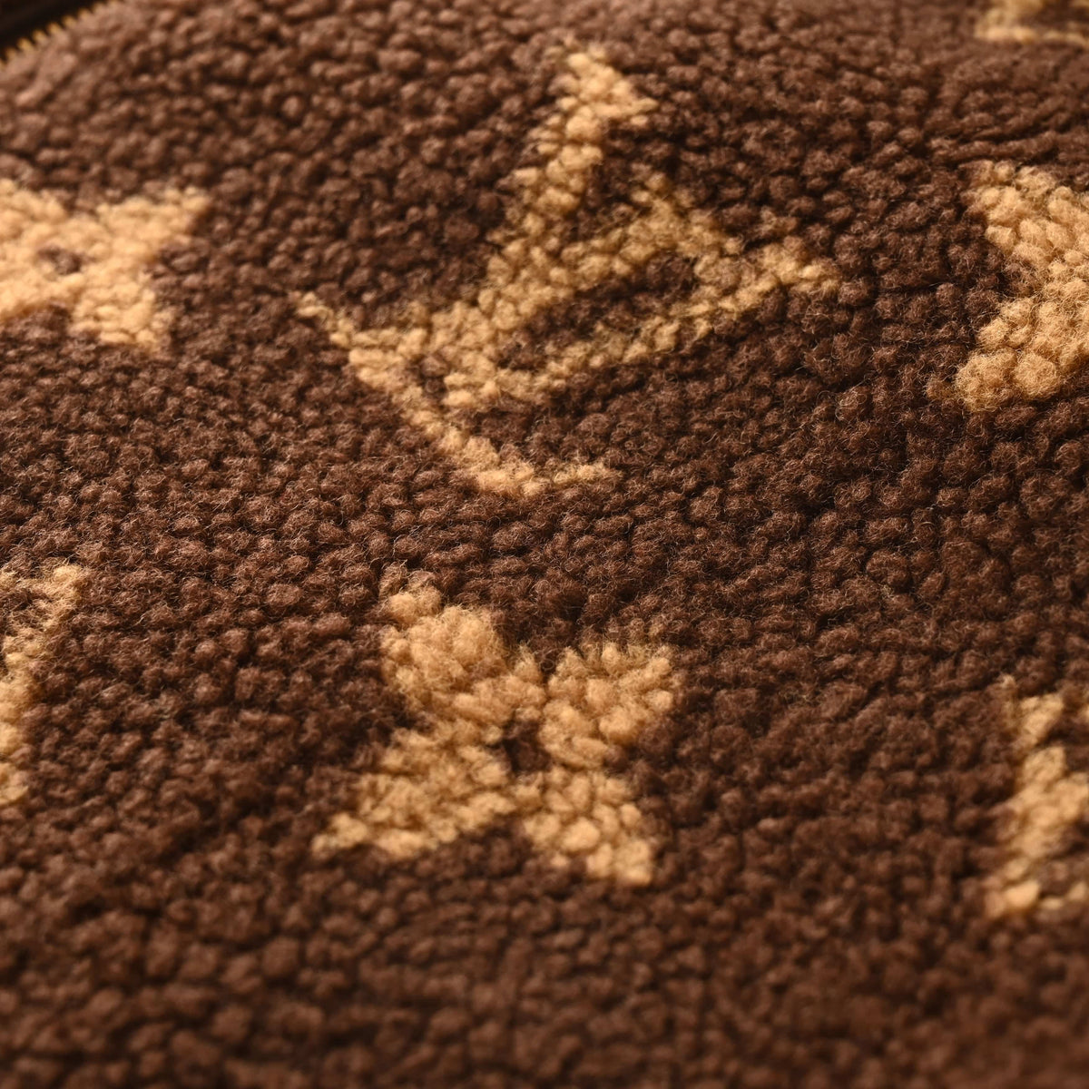 Louis Vuitton Dark Brown Monogram Teddy Fleece Jacket - Stand-Collar Zip-Up Designer Casual Outerwear