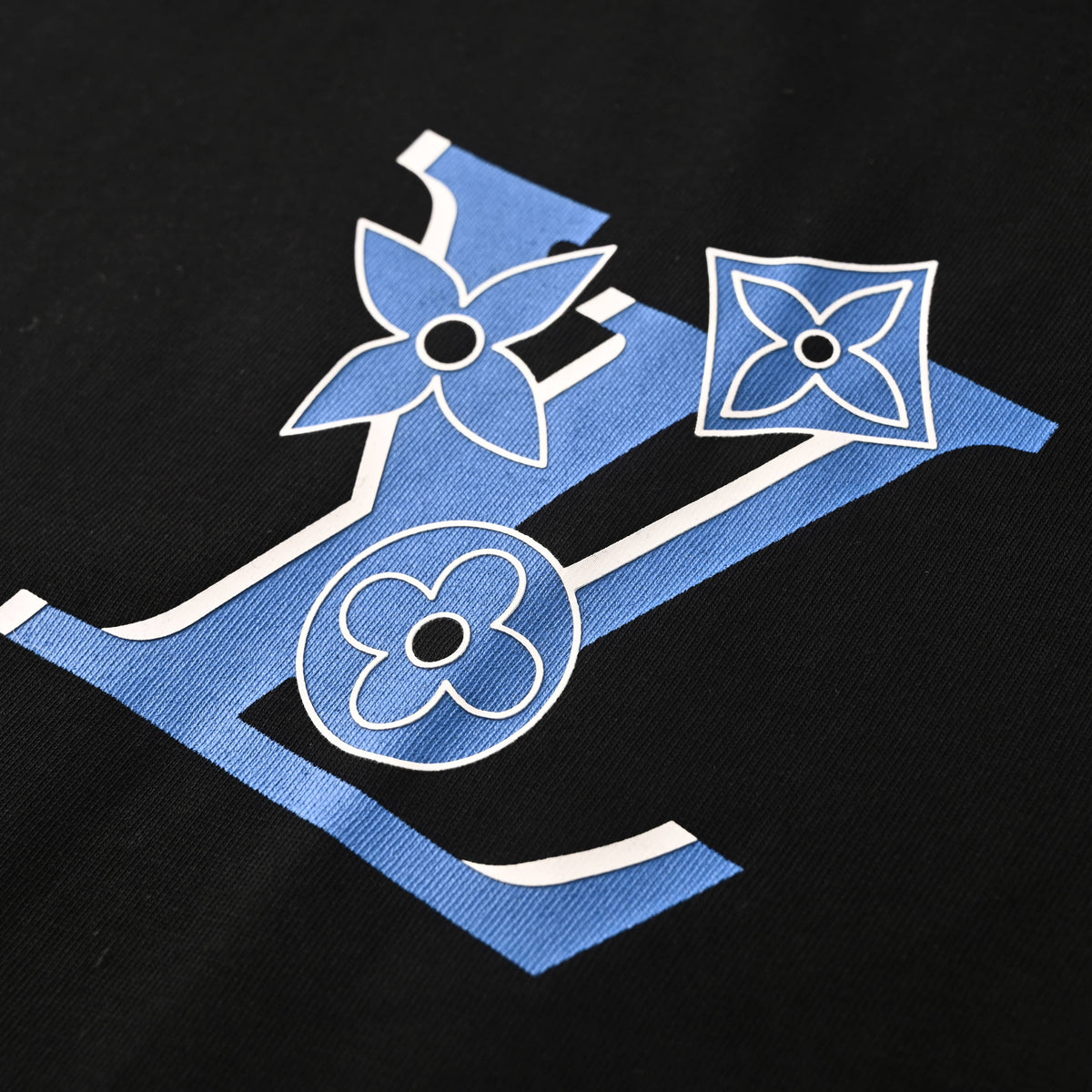Louis Vuitton Blue Swirl Inkjet Print Tee | Designer Art-Inspired Style