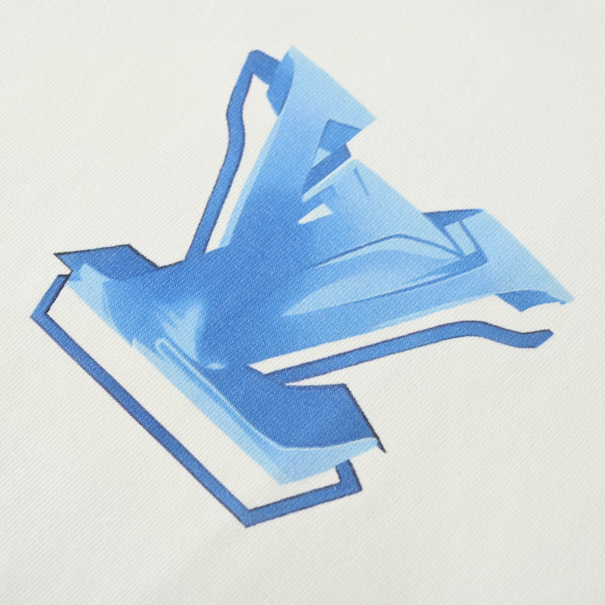 Louis Vuitton Ice Blue Crystal-Effect 3D Logo Tee | Luxury Streetwear