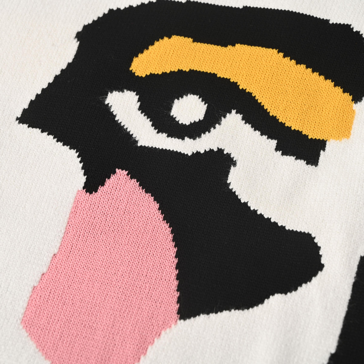 Louis Vuitton Portrait Intarsia Crewneck Sweater - Heavyweight Wool-Cotton Blend Unisex Graphic Knit Pullover