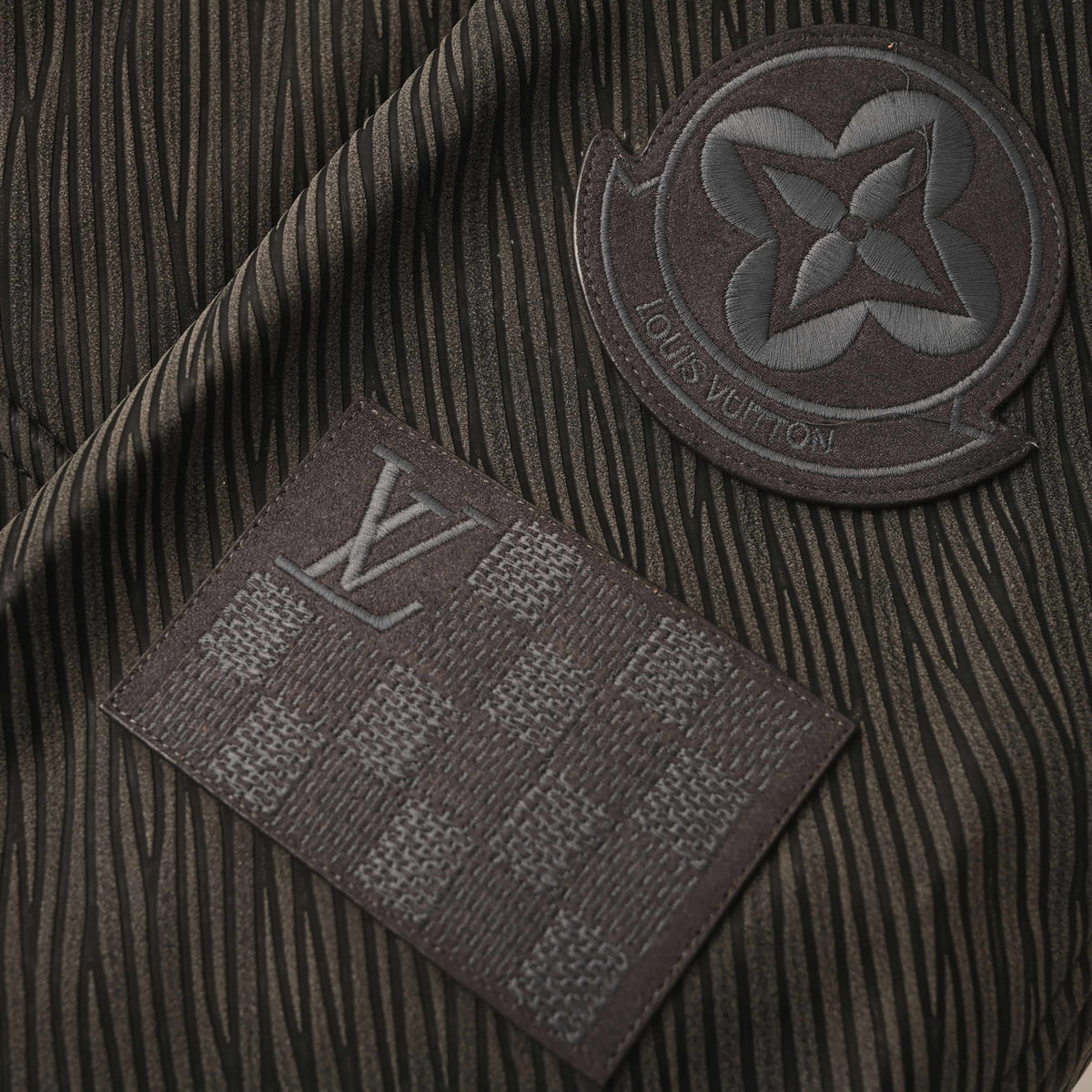 Louis Vuitton Cropped Military-Inspired Jacket - Textured Twill Unisex Outerwear with Gold-Tone Buttons and Epaulettes