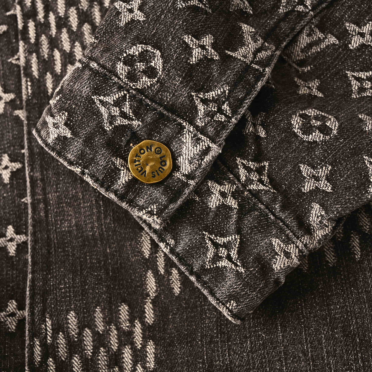 Louis Vuitton Checkerboard Monogram Panelled Denim Jacket | Long Sleeve Designer Streetwear
