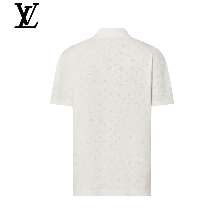 Louis Vuitton White Monogram Jacquard Short Sleeve Shirt