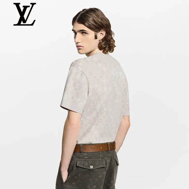Louis Vuitton Light Grey Monogram Jacquard T-Shirt