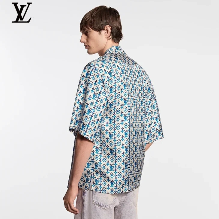 Louis Vuitton LVM Printed Stripe Short-Sleeve Shirt