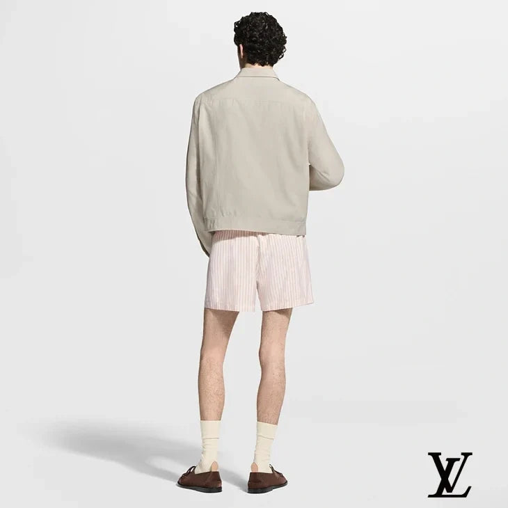 Louis Vuitton Pink and White Striped Cotton Boxer Shorts