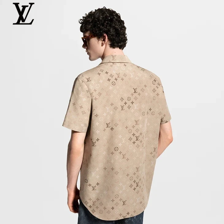 Louis Vuitton Beige Monogram Print Short Sleeve Shirt