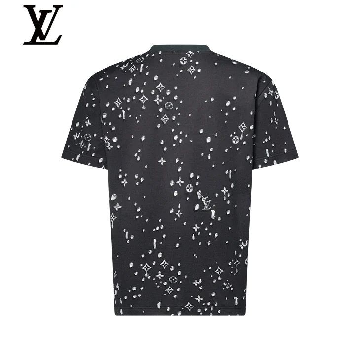 Louis Vuitton Black Water Drop Monogram Print Short Sleeve T-Shirt