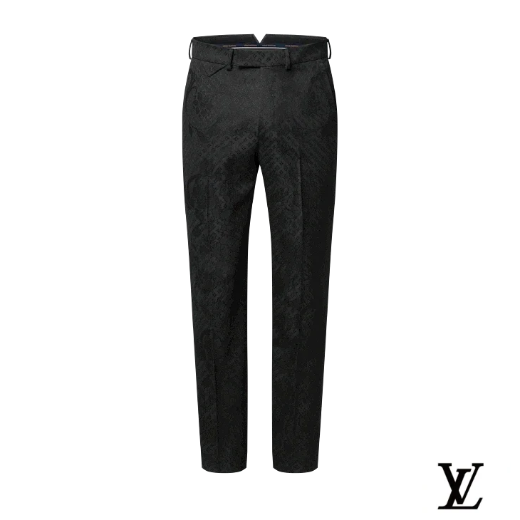 Louis Vuitton Black Monogram Jacquard Trousers
