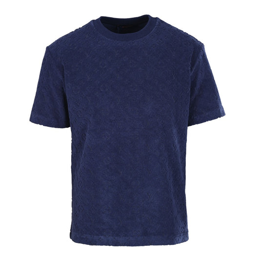 Louis Vuitton Navy Flocked Embossed Loopback T-Shirt | Elevated Streetwear