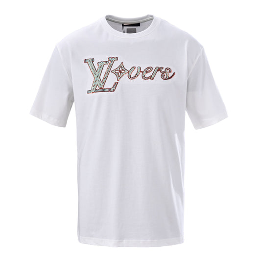 Louis Vuitton Letter Patch Embroidered Short-Sleeve Tee | Casual Designer Luxury