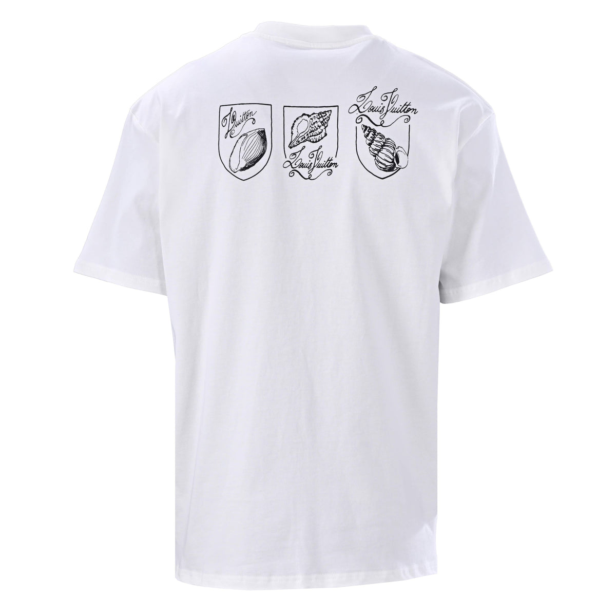 Louis Vuitton Seashell Letter Print Crew-Neck Short-Sleeve T-Shirt | Luxury Casual