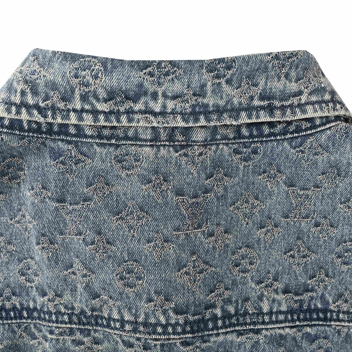 Louis Vuitton All-Over Monogram Jacquard Short-Sleeve Denim Shirt | Luxury Designer Casual Streetwear