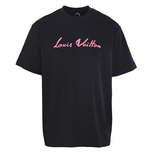 Louis Vuitton Layered Logo Pink Letter Tee | Luxury Urban Casualwear