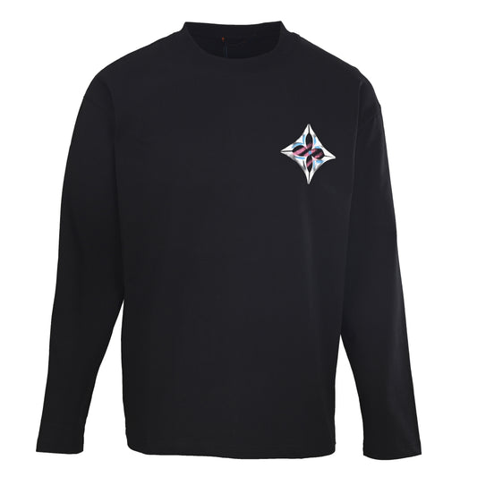 Louis Vuitton Clover Logo Hand-Drawn Style Long-Sleeve Tee | Designer Graffiti Graphic & Luxury Casualwear