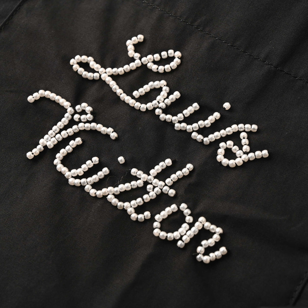 Louis Vuitton Black Beaded Logo Long Sleeve Shirt, Embellished Designer Button-Up for Evening Smart Casual Style