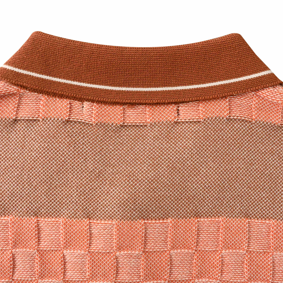 Louis Vuitton Stripe & Checkerboard Knit Polo | Designer Smart Casual