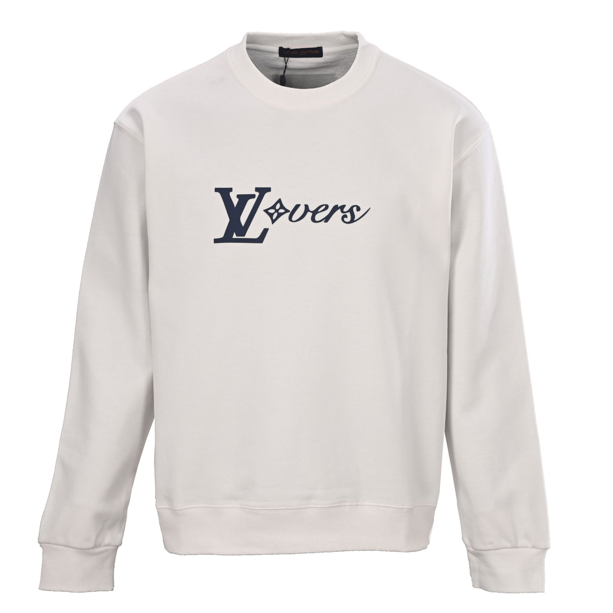 Louis Vuitton Oversized Puff Print Crewneck Sweatshirt – Heavyweight Cotton Unisex Streetwear Pullover