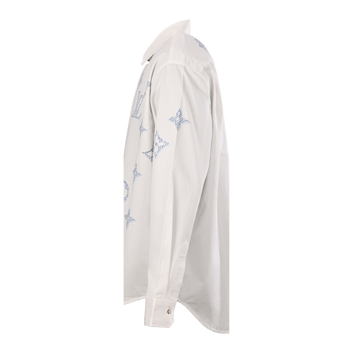 Louis Vuitton Tonal Monogram Long-Sleeve Button-Up Shirt | Luxury Designer Collared Smart Casual Evening Style