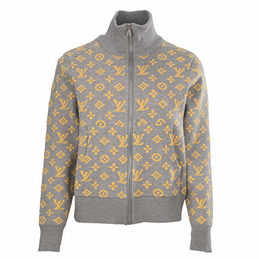Louis Vuitton All-Over Monogram Jacquard Knit Jacket | Designer Knitwear for Smart Casual Layering and Streetwear Style