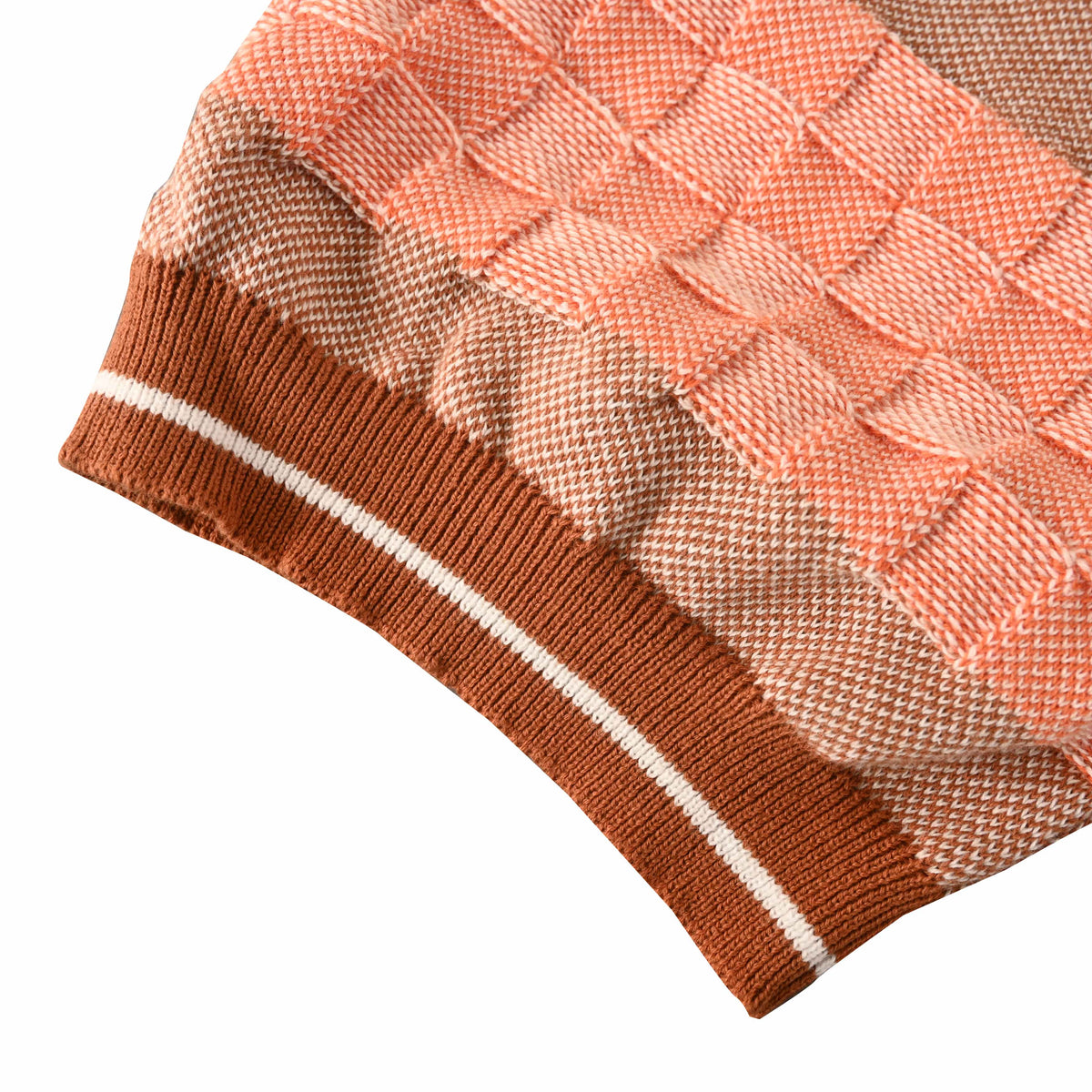 Louis Vuitton Stripe & Checkerboard Knit Polo | Designer Smart Casual