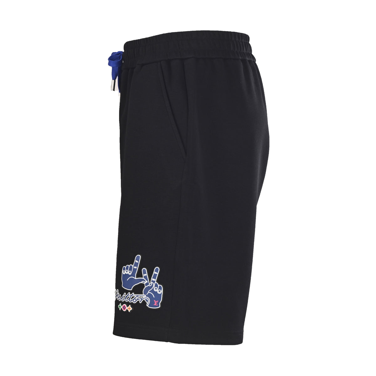 Louis Vuitton Blue Gesture & Letter Print Shorts | Designer Summer Style