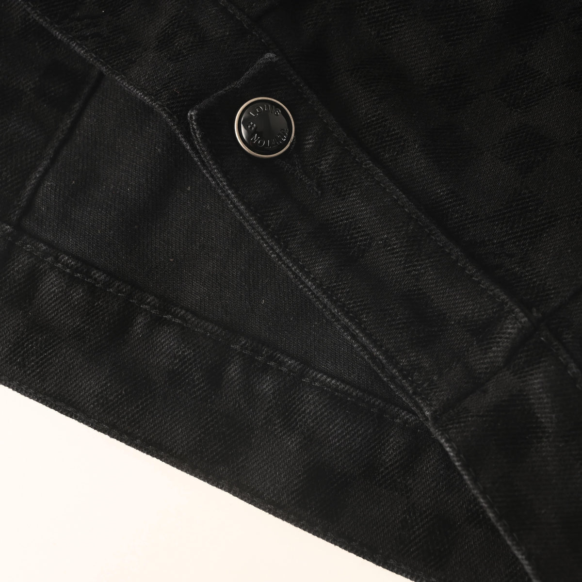 Louis Vuitton Flocked Checkerboard Denim Jacket with Mosaic Panel Detailing | Designer Statement Streetwear