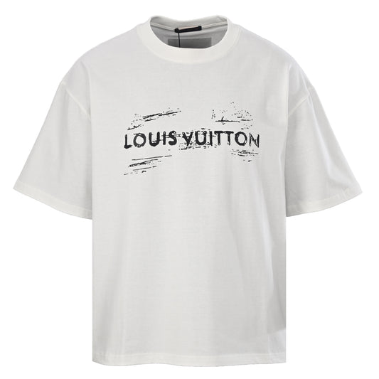 Louis Vuitton Weathered Logo Print Crewneck T-Shirt | Luxury Streetwear