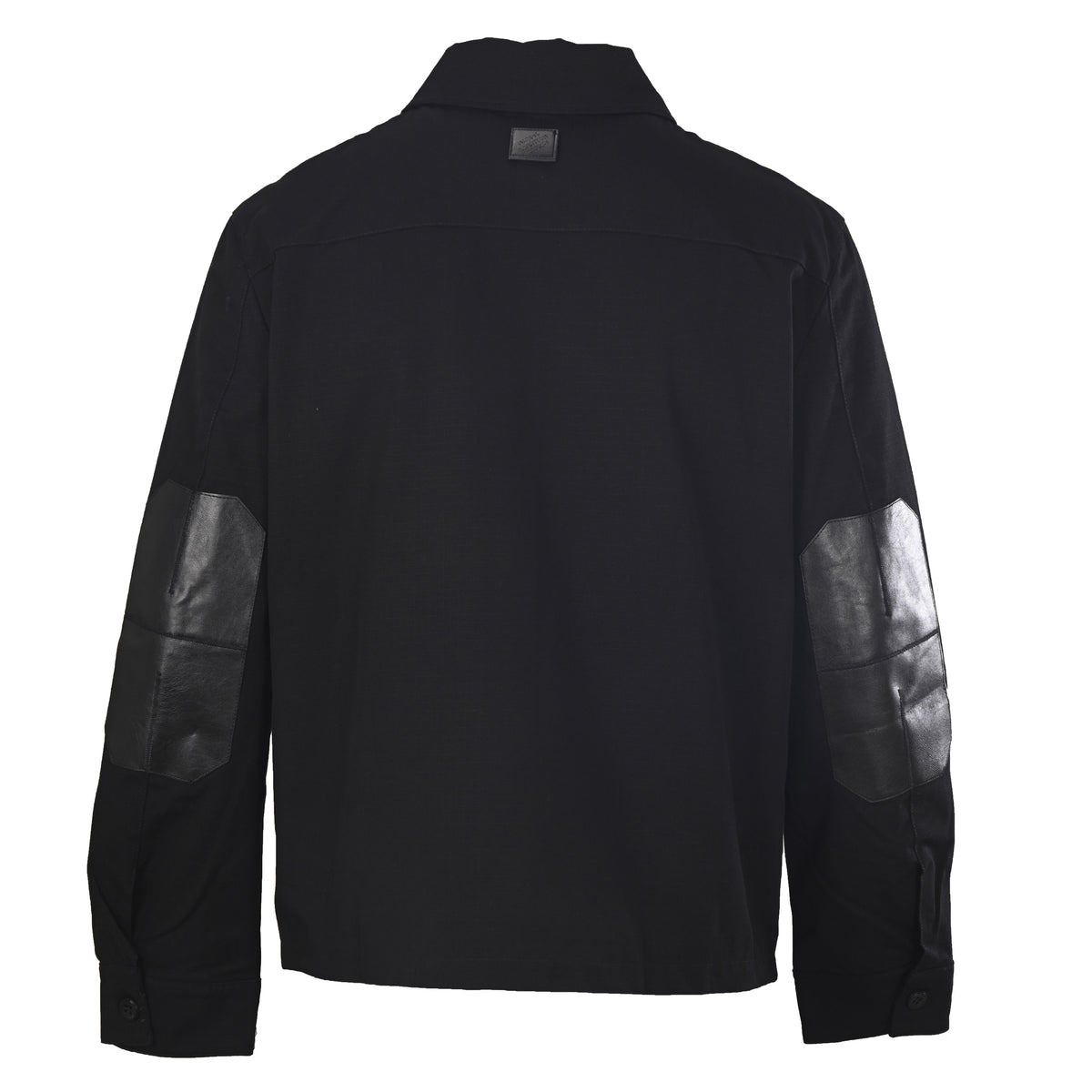 Louis Vuitton Metal Logo Workwear Jacket with Leather Sleeve Panels | Luxury Designer Utility-Inspired Streetwear