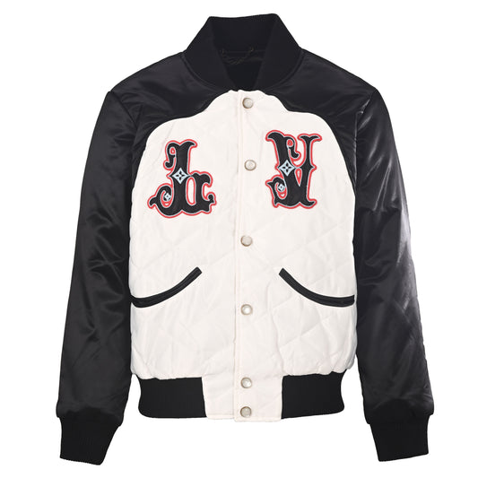 Louis Vuitton Monogram Letter Quilted Varsity Jacket | Padded Baseball Outerwear for Designer Streetwear