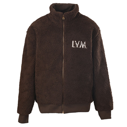Louis Vuitton Coffee Brown Teddy Fleece Jacket | Textured Designer Outerwear for Fall Winter Casual Layering