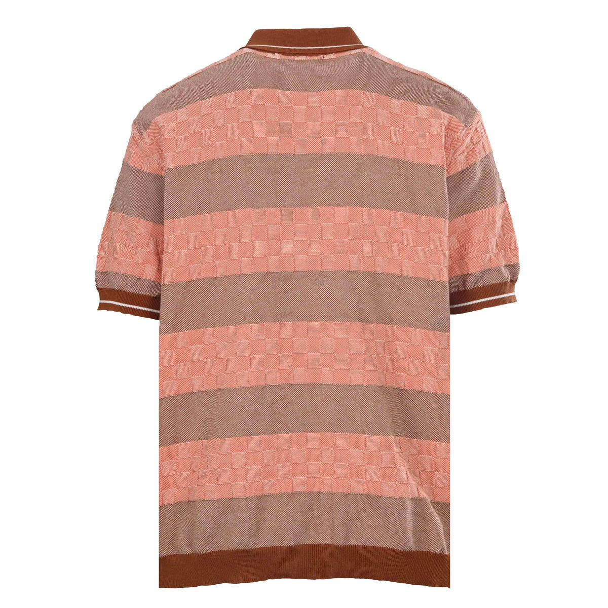 Louis Vuitton Stripe & Checkerboard Knit Polo | Designer Smart Casual