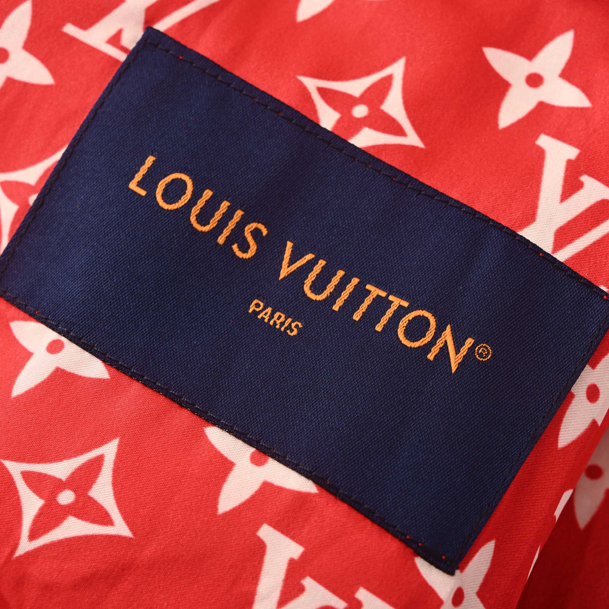 Louis Vuitton Monogram-Lined Varsity Jacket with Hem Patch | Designer Baseball Streetwear Outerwear