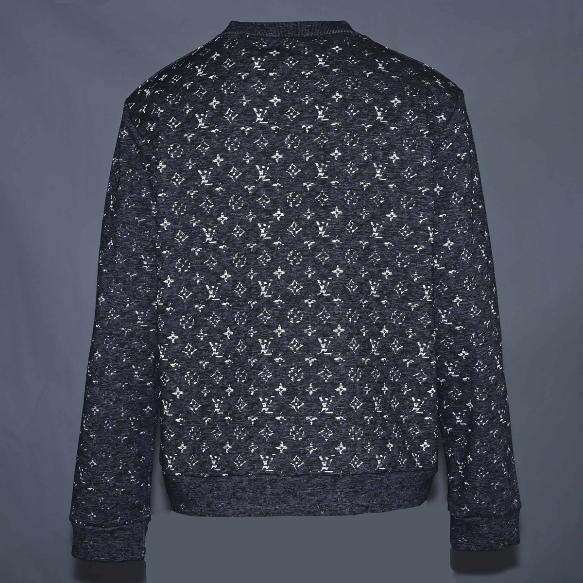 Louis Vuitton Grey All-Over Reflective Print Crewneck Sweatshirt | Designer Urban Streetwear Pullover