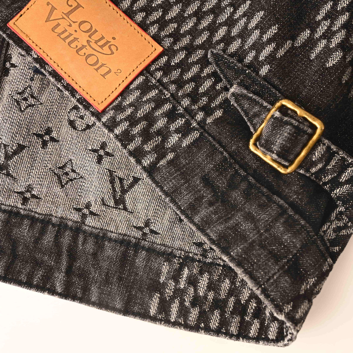 Louis Vuitton Checkerboard Monogram Panelled Denim Jacket | Long Sleeve Designer Streetwear