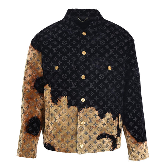 Louis Vuitton Sunset Cloud Graphic Jean Jacket with Faded Print | Statement Designer Denim for Casual City Style