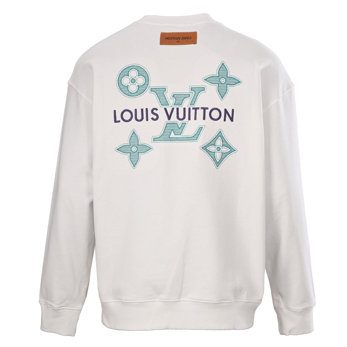 Louis Vuitton Embroidered Monogram Letter Sweatshirt | Designer Crewneck Pullover for Elevated Casual Streetwear