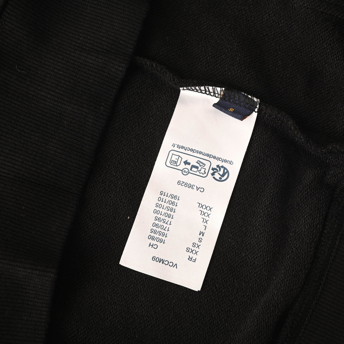 Louis Vuitton Black Tonal Monogram Pullover Hoodie with Wave Chest Panel, Embroidered Logo Detailing and Ribbed Trim for Minimalist Streetwear